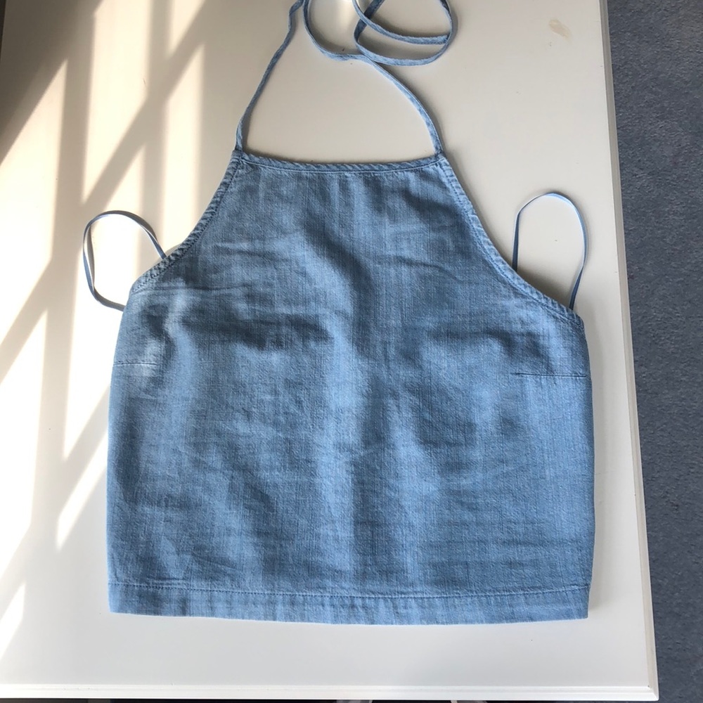 blue halter top